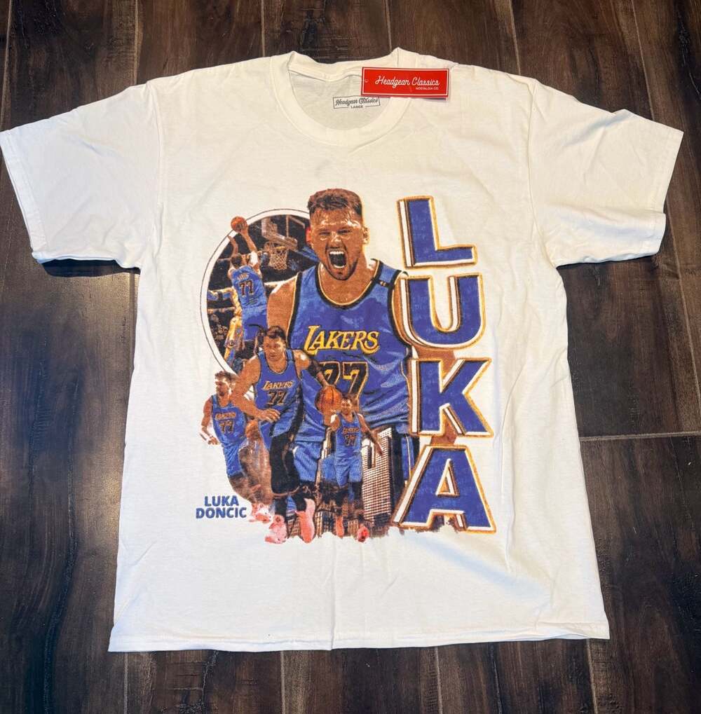 Headgear Classics Luka Doncic Los Angeles Lakers Fictional Graphic T-Shirt